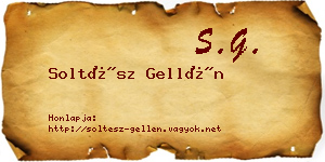 Soltész Gellén névjegykártya
